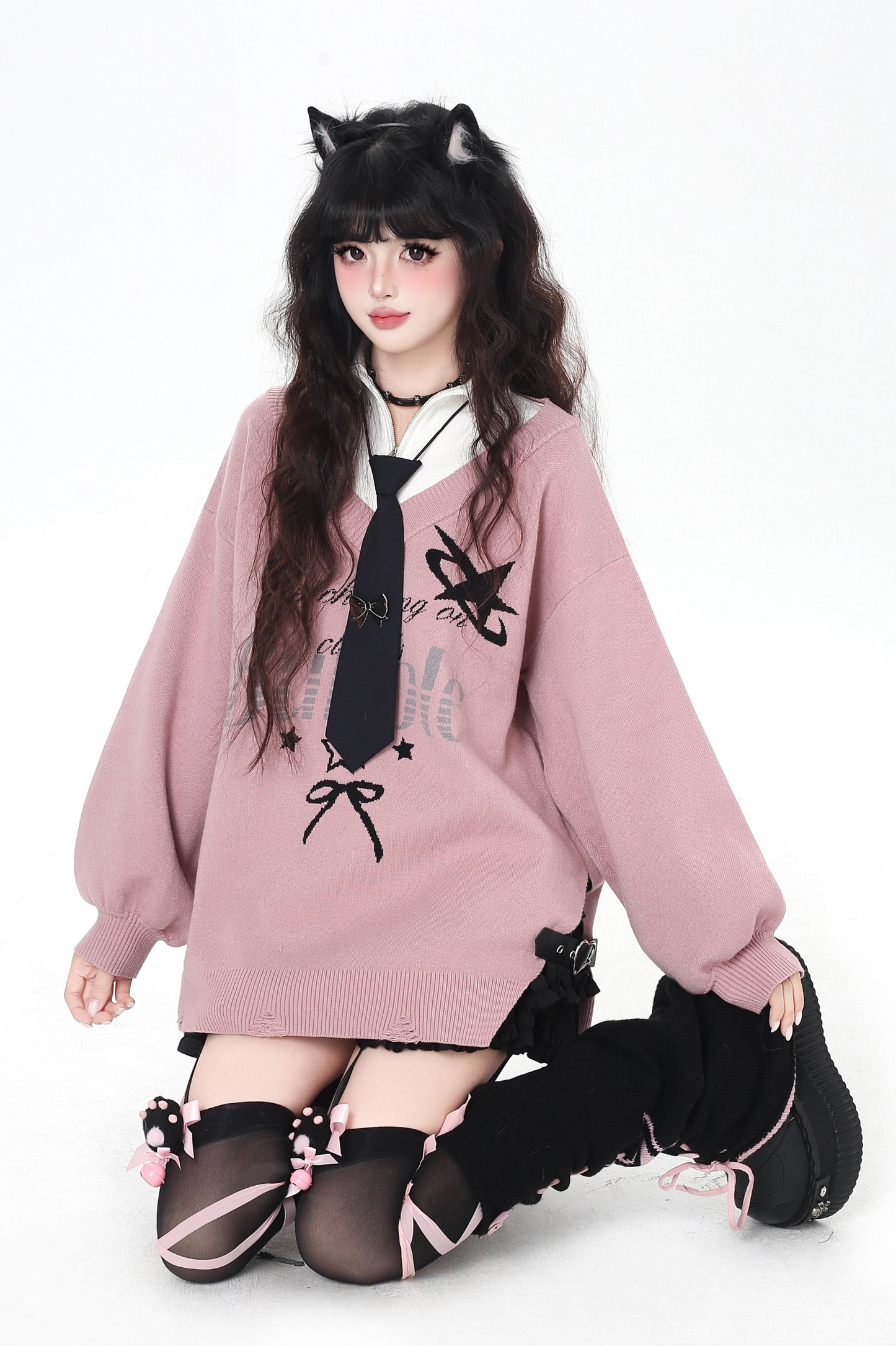 ハートビートカレッジルーズニット