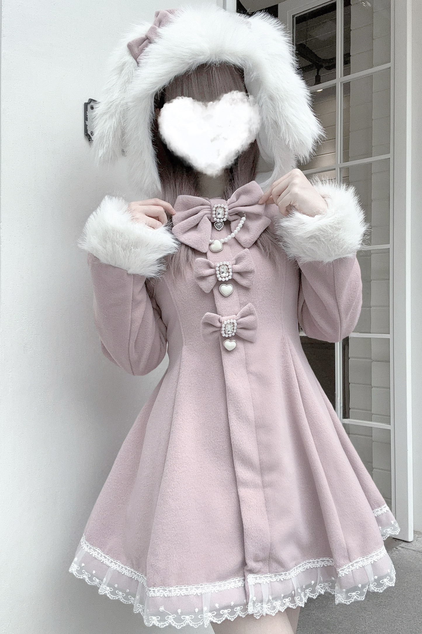 うさ耳ファーフードドールコート