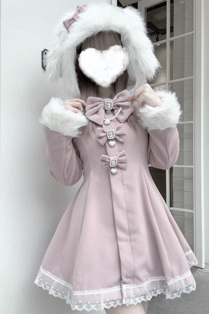 うさ耳ファーフードドールコート