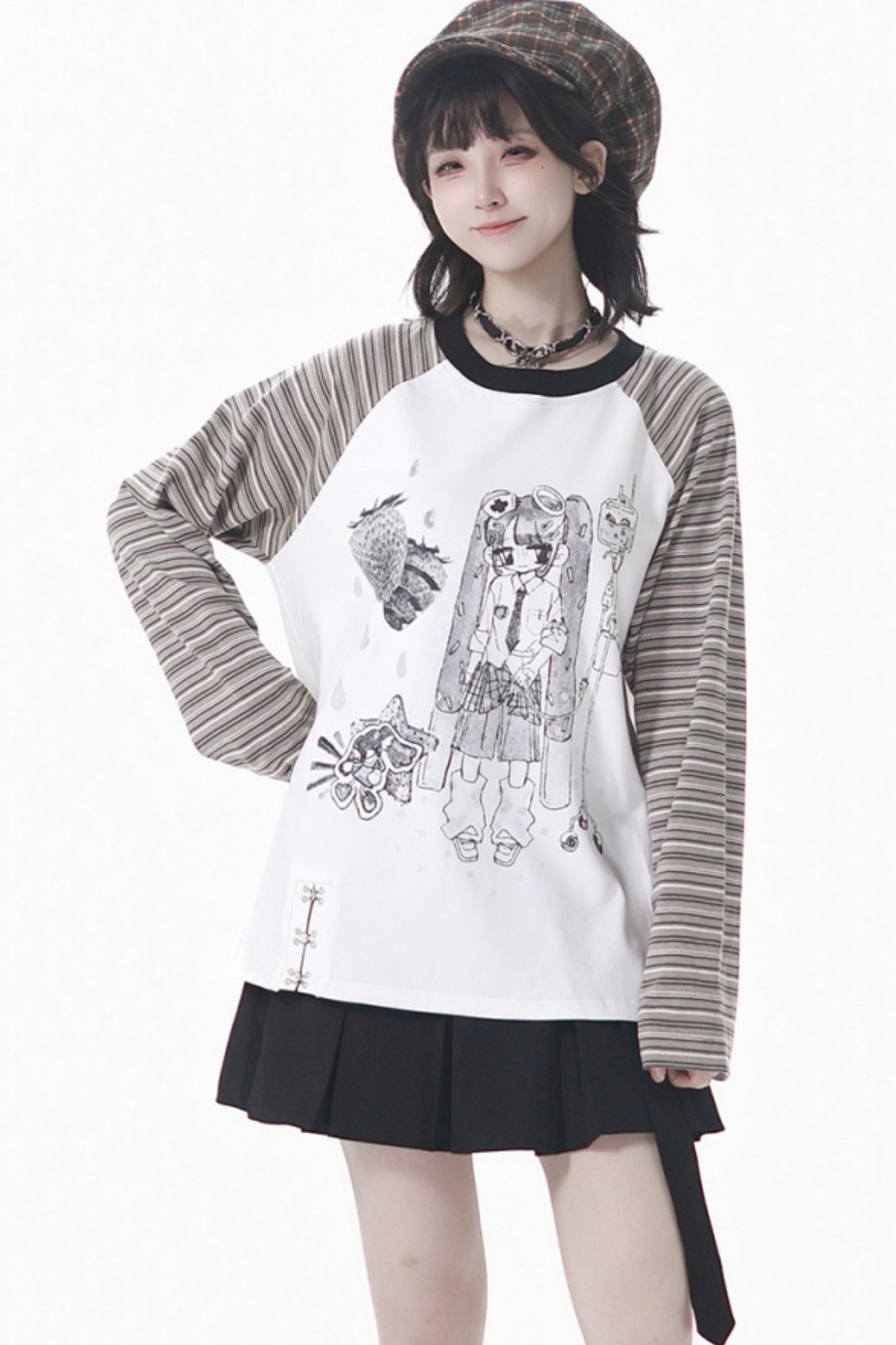 Patchwork Raglan Sleeve Top