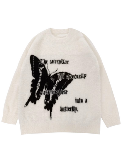 Butterfly Gothic Original Swallowtail Mohair Knit Sweater