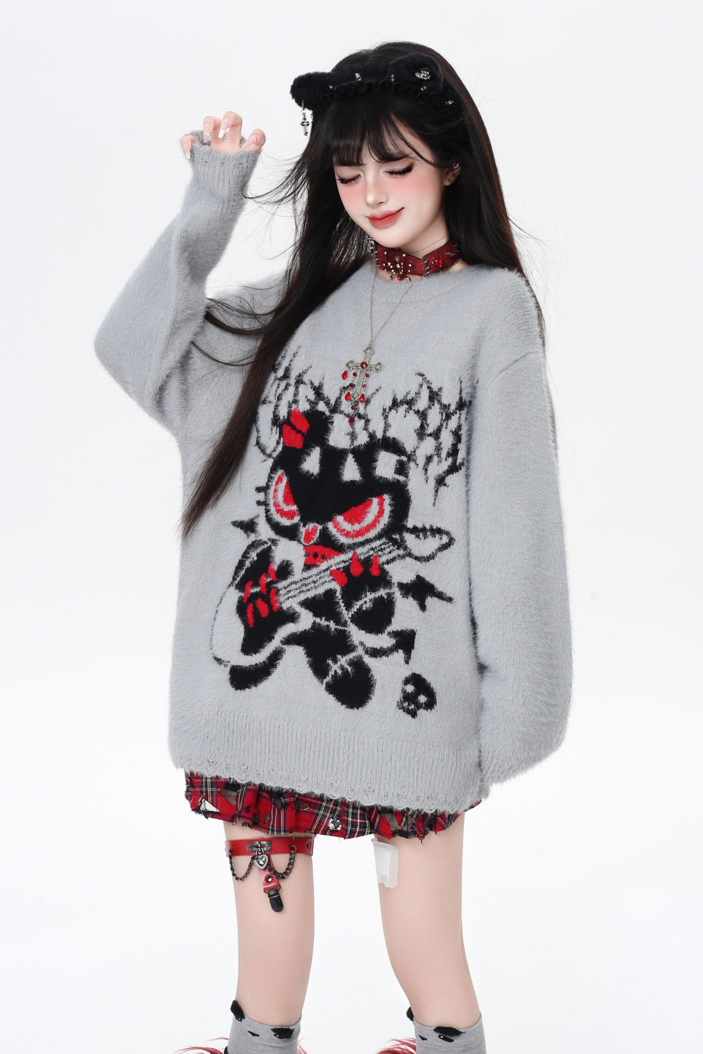 ロックベアルーズクルーネックトップス