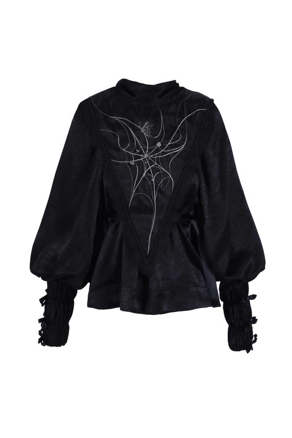 Spider Web French Blouse