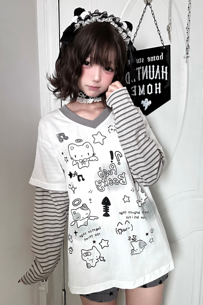 イラストボーダールーズトップス