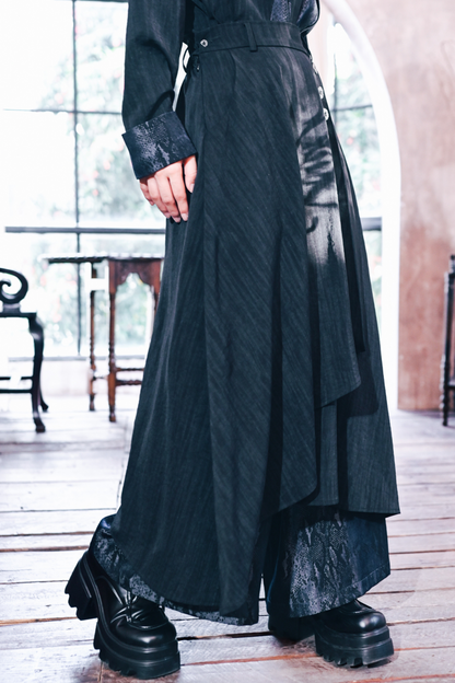 スネークワイドダークチャイナパンツ