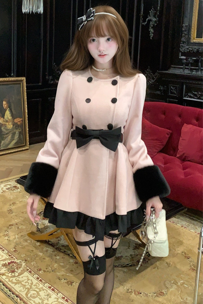 パールベリーリボンフレアコート