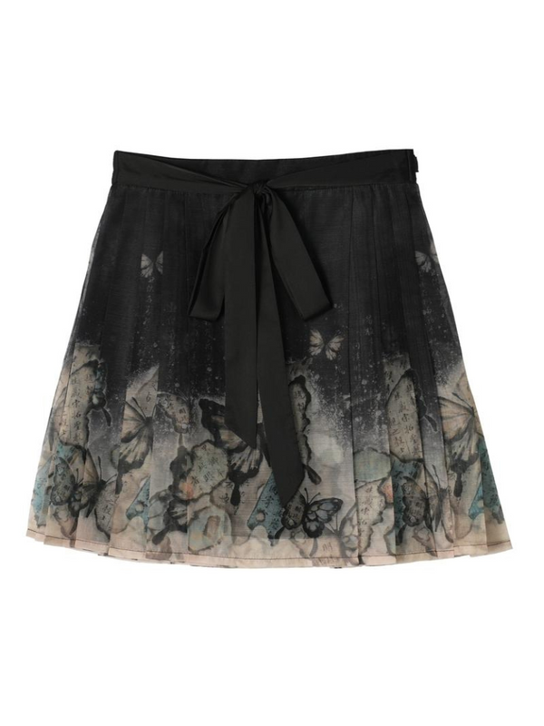 China Butterfly Retro Pleated Skirt [Short/Long] + Cropped Trainers [Reserved Item