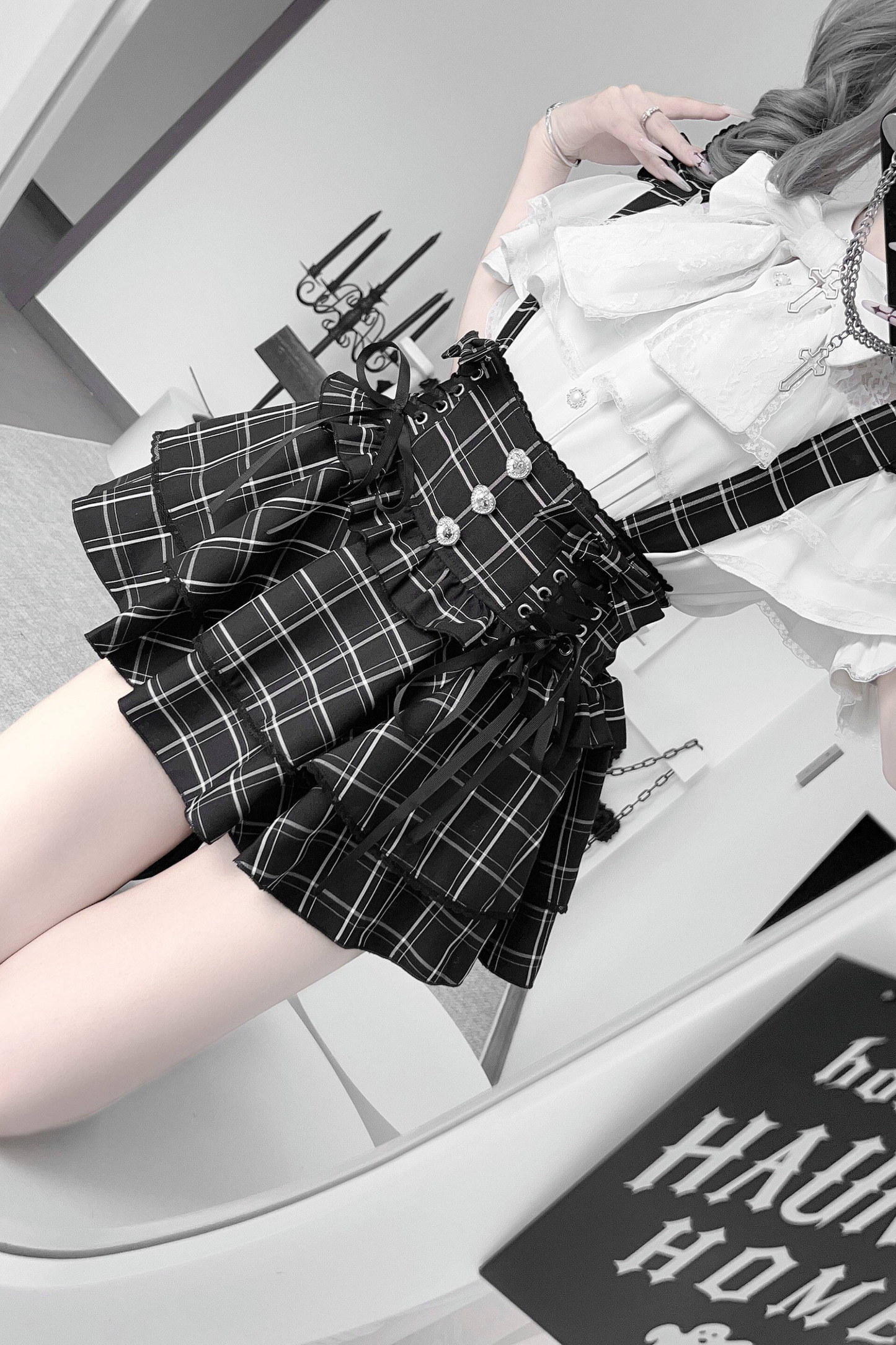 Misty Island Plaid Mini Skirt
