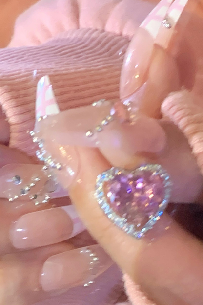 リトルピーチハートスタッドピアス