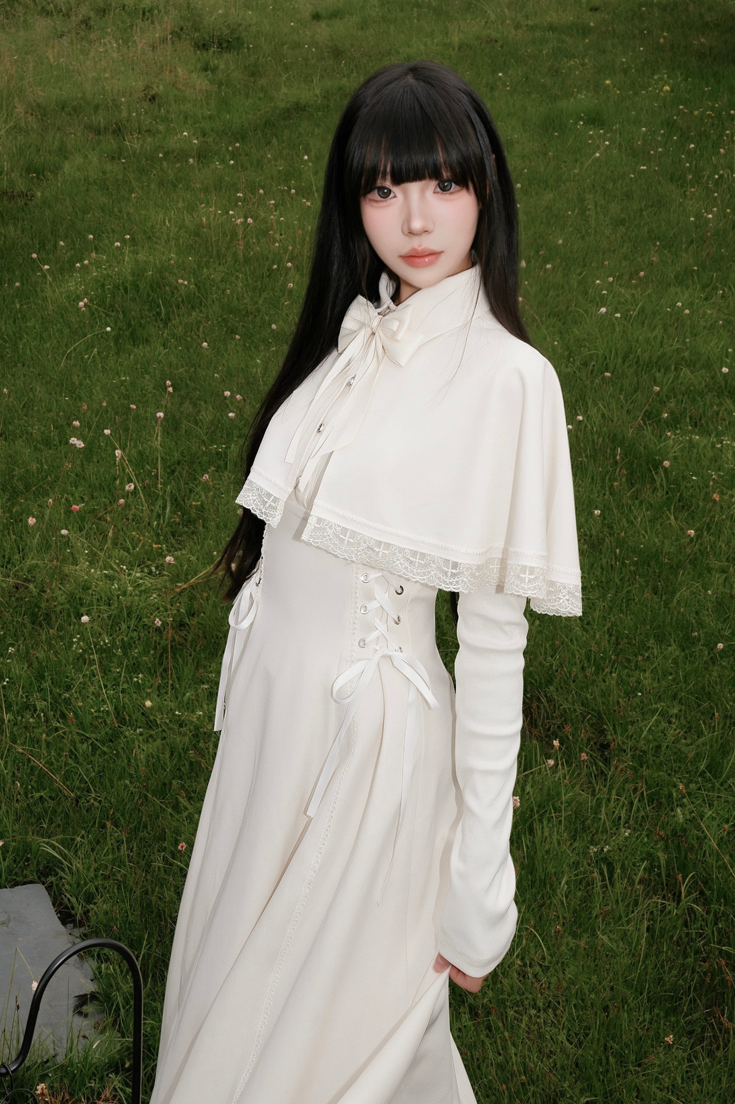 French Cape Elegant Retro Dress