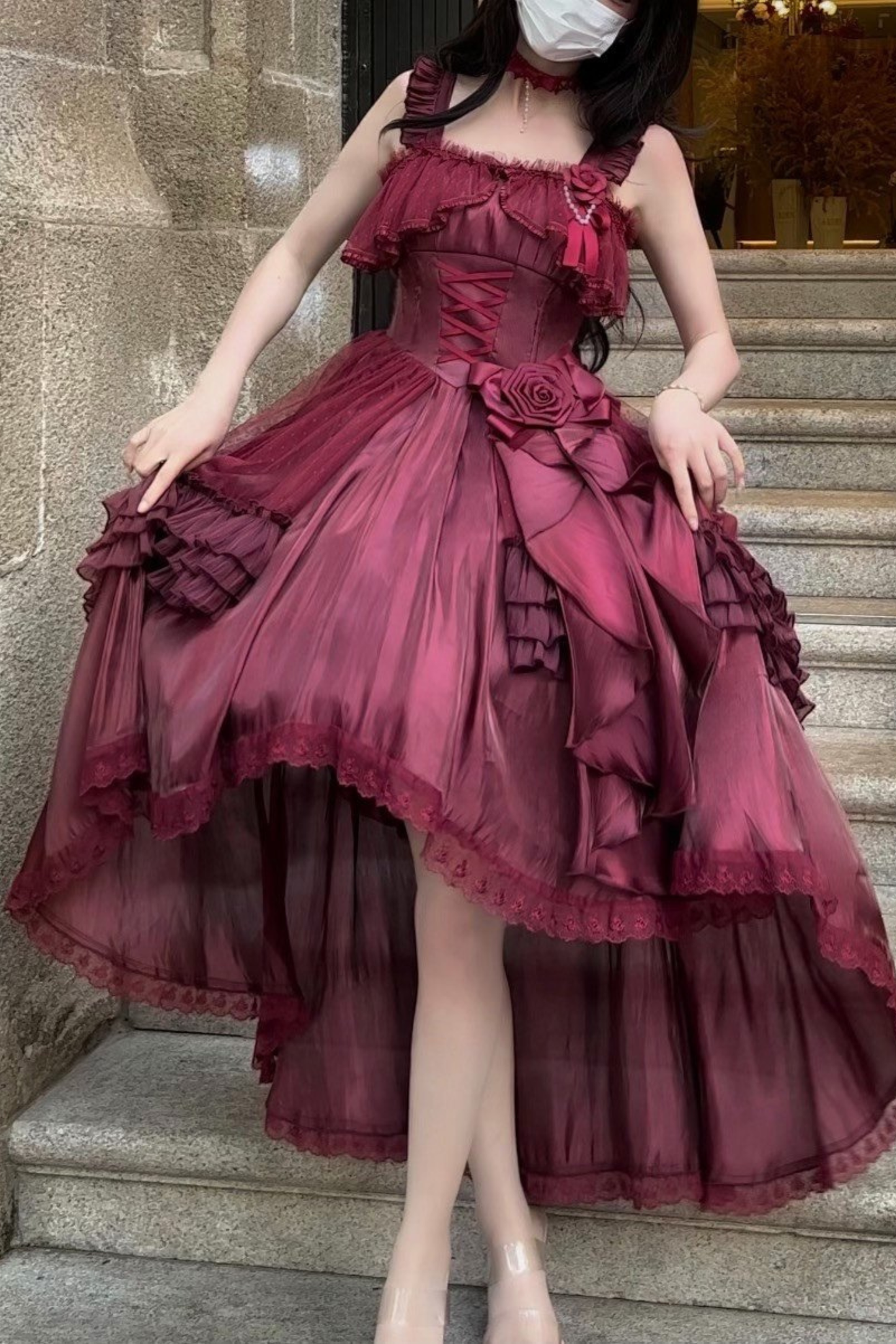 Elegant Style Rose Princess Dress