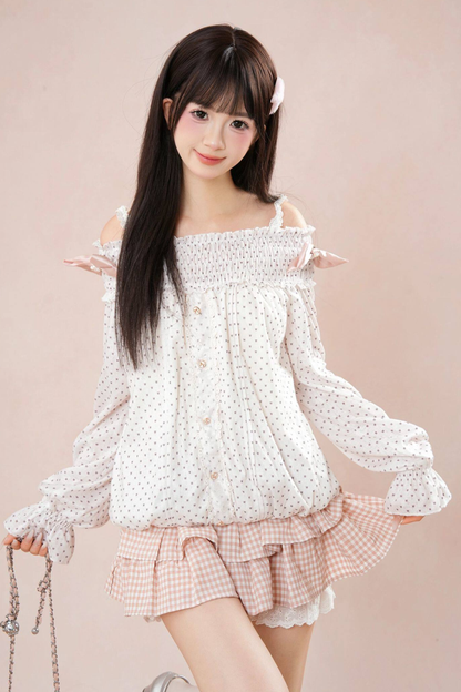 ドットバルーントップス+ケーキスカート