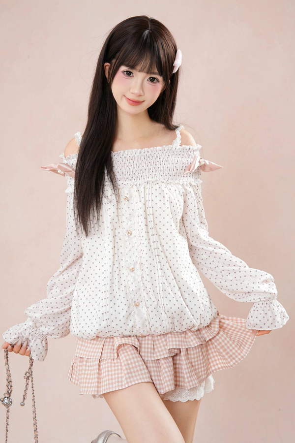 ドットバルーントップス+ケーキスカート