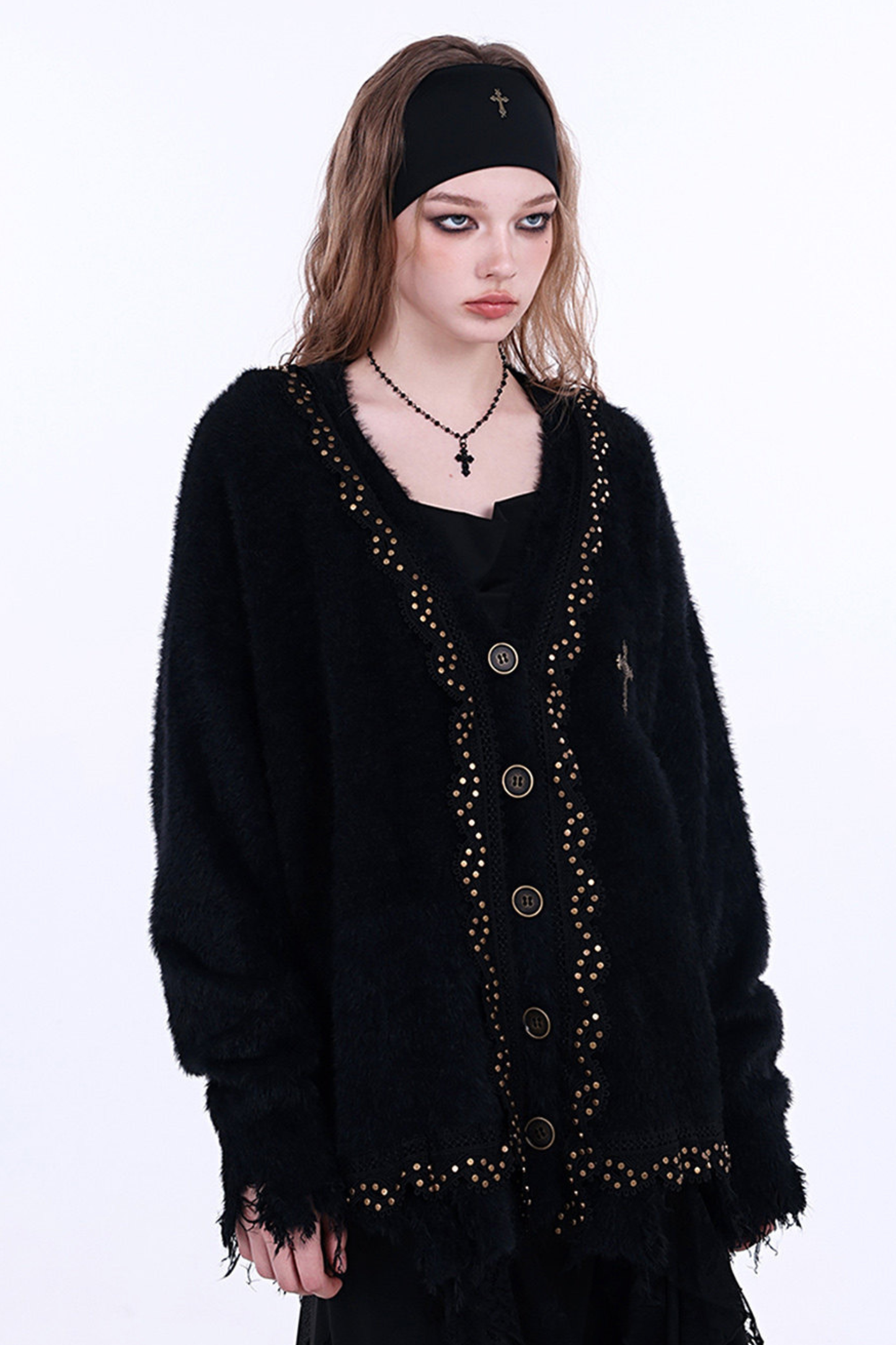 ゴシックスタッズリベットカーディガン