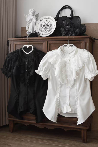 フリルゴシックロリータブラウス+フラワーカラー