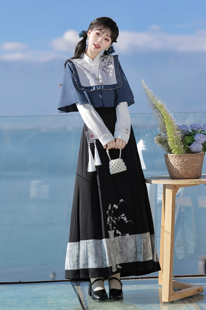 Train Book Fragrance China Top + Shawl + Skirt