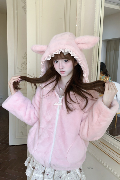 Bunny Fur Pinky Jacket