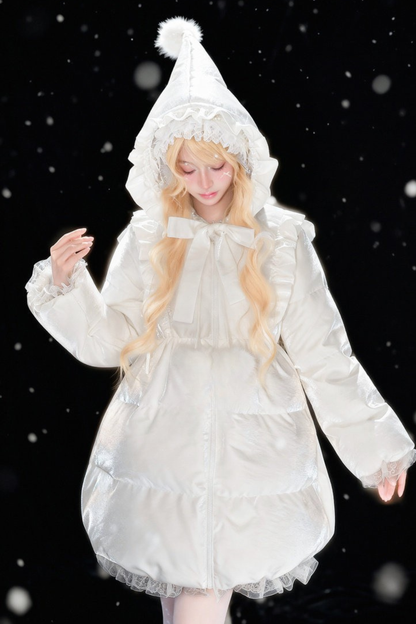 スノーエンジェルホワイトダックダウンジャケット