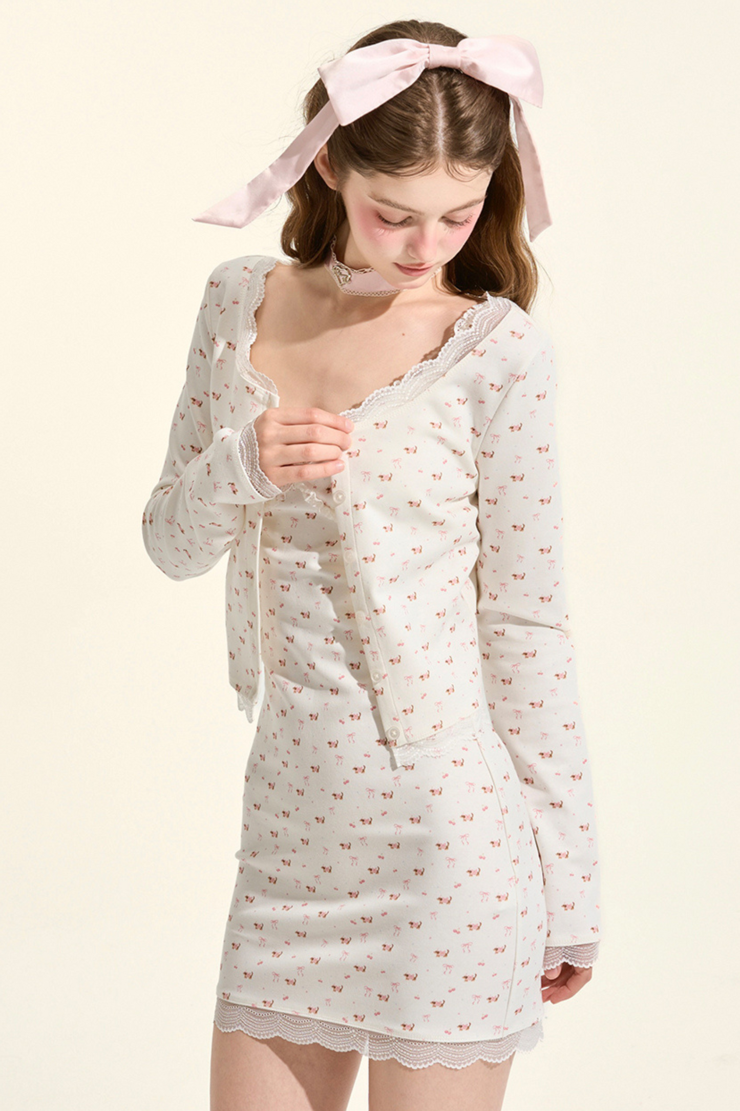 スウィートダックスカーディガン+キャミソールドレス