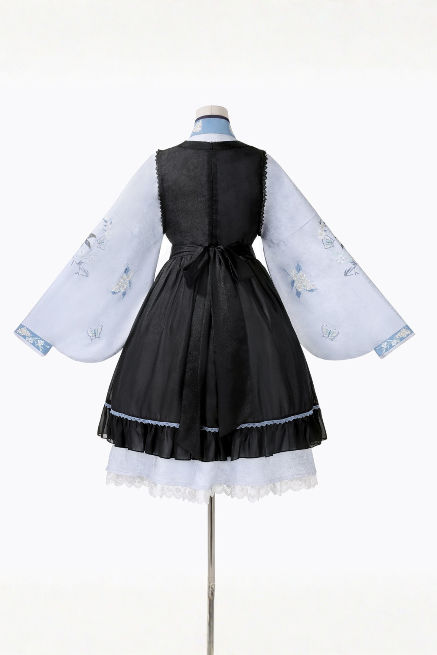 チャイナプラムブロッサムドレス+エプロンスカート