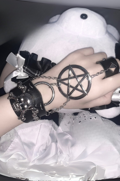 ダークメタルリベットブレスレット