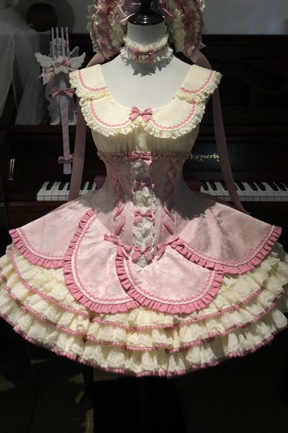 Magical Girl Lolita Dress + Bonnet + Pendant + Sleeves