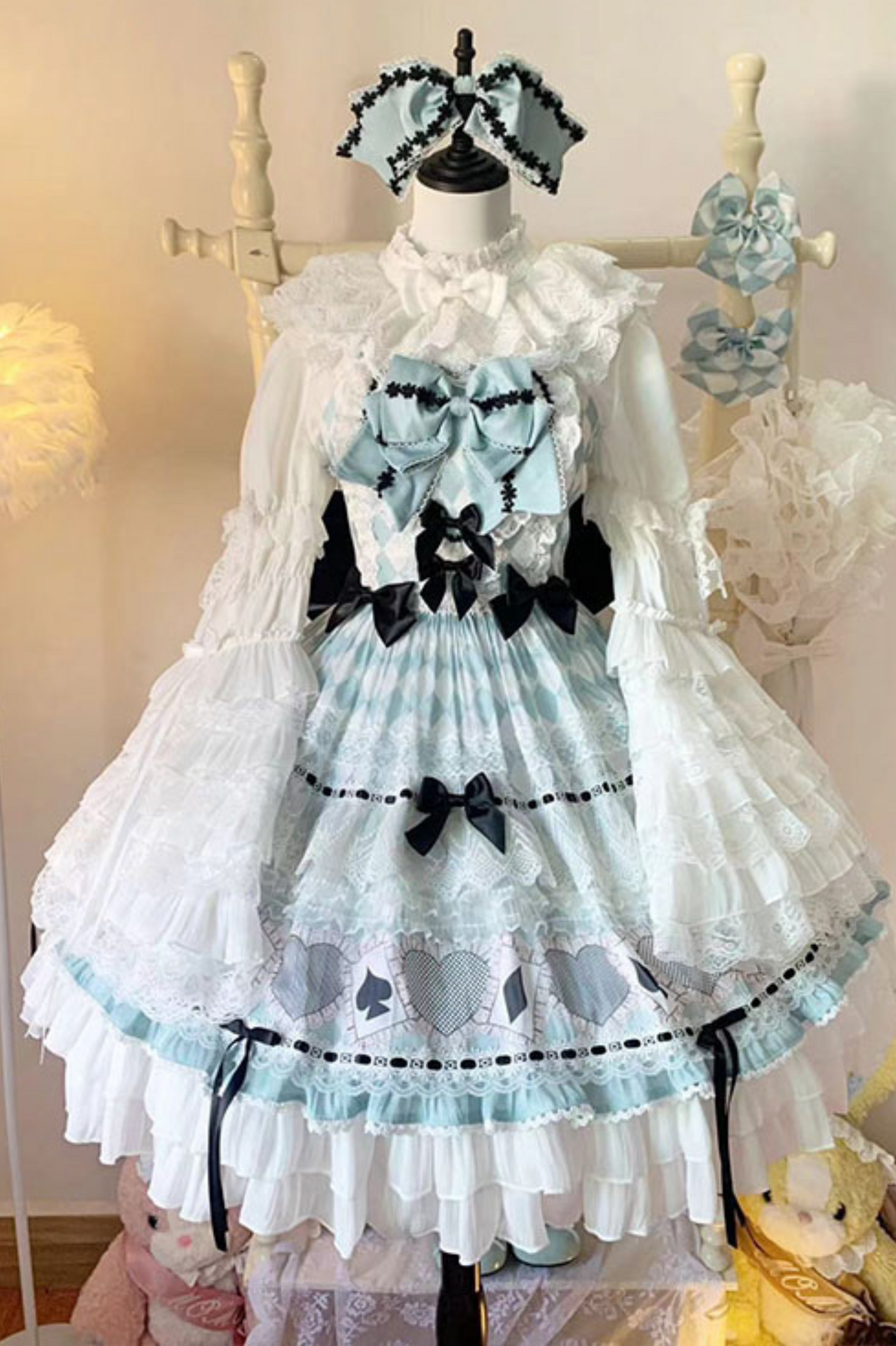 Mint Sweet Suspender Dress + Catsuit + Big Ribbon