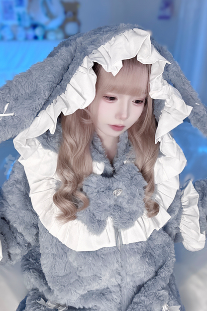 Bunny Hooded Boa Coat