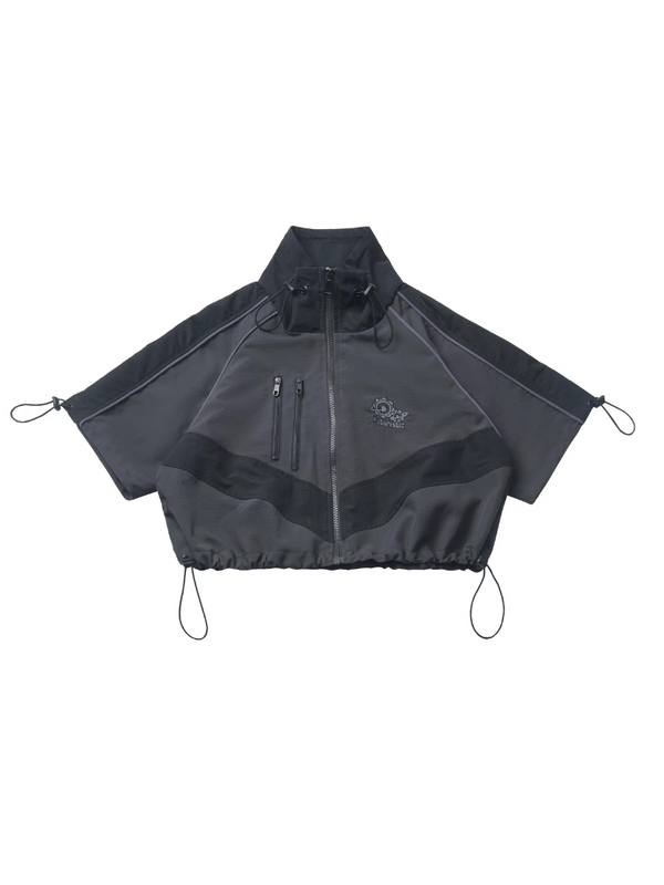 バーニングエンバーズストラップデザインブラックグレーサマーレイヤードスーツ