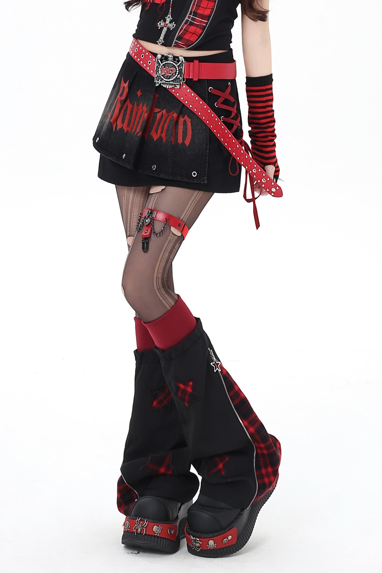 サブカルチャーショートデニムスカート