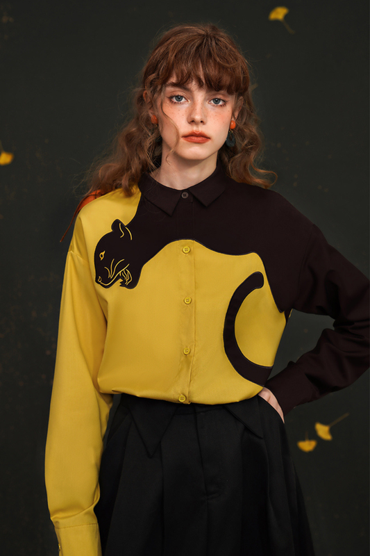 コントラストタイガーシャツ