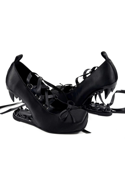 Dark Lace-Up Vampire Heels