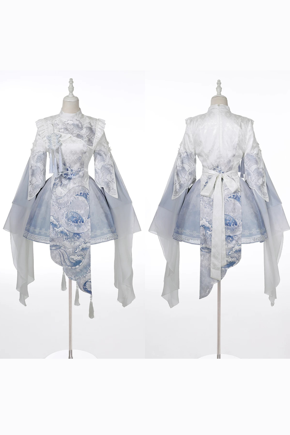 [Reservierungsschluss am 3. November] Neues asymmetrisches Panel-Kleidset im Chinese-Lolita-Stil mit Drachenmotiv und Quasten