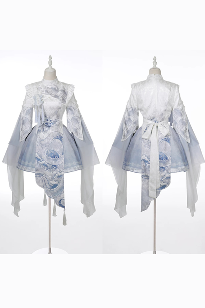 [Reservierungsschluss am 3. November] Neues asymmetrisches Panel-Kleidset im Chinese-Lolita-Stil mit Drachenmotiv und Quasten