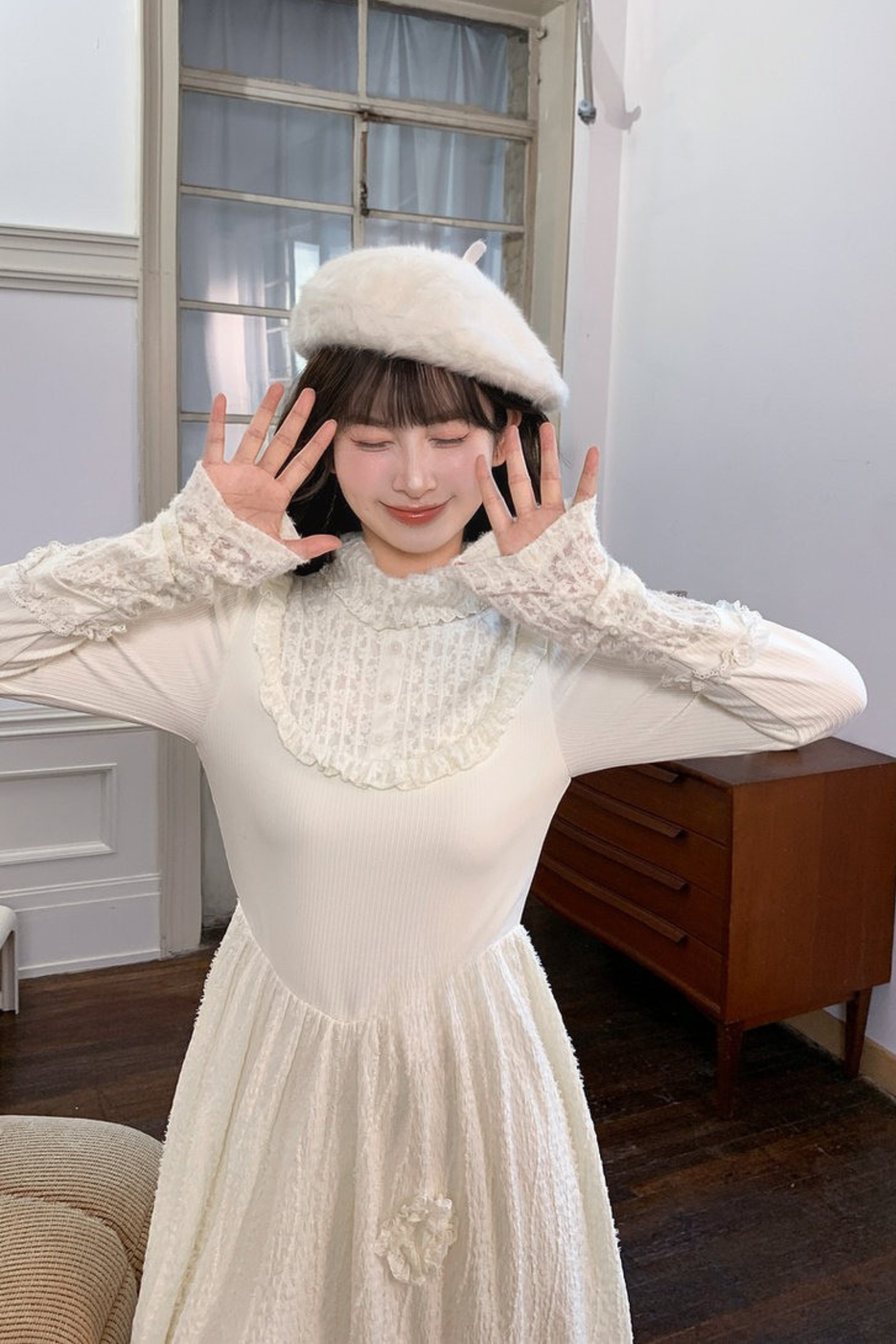 レースパッチワークエーラインドレス