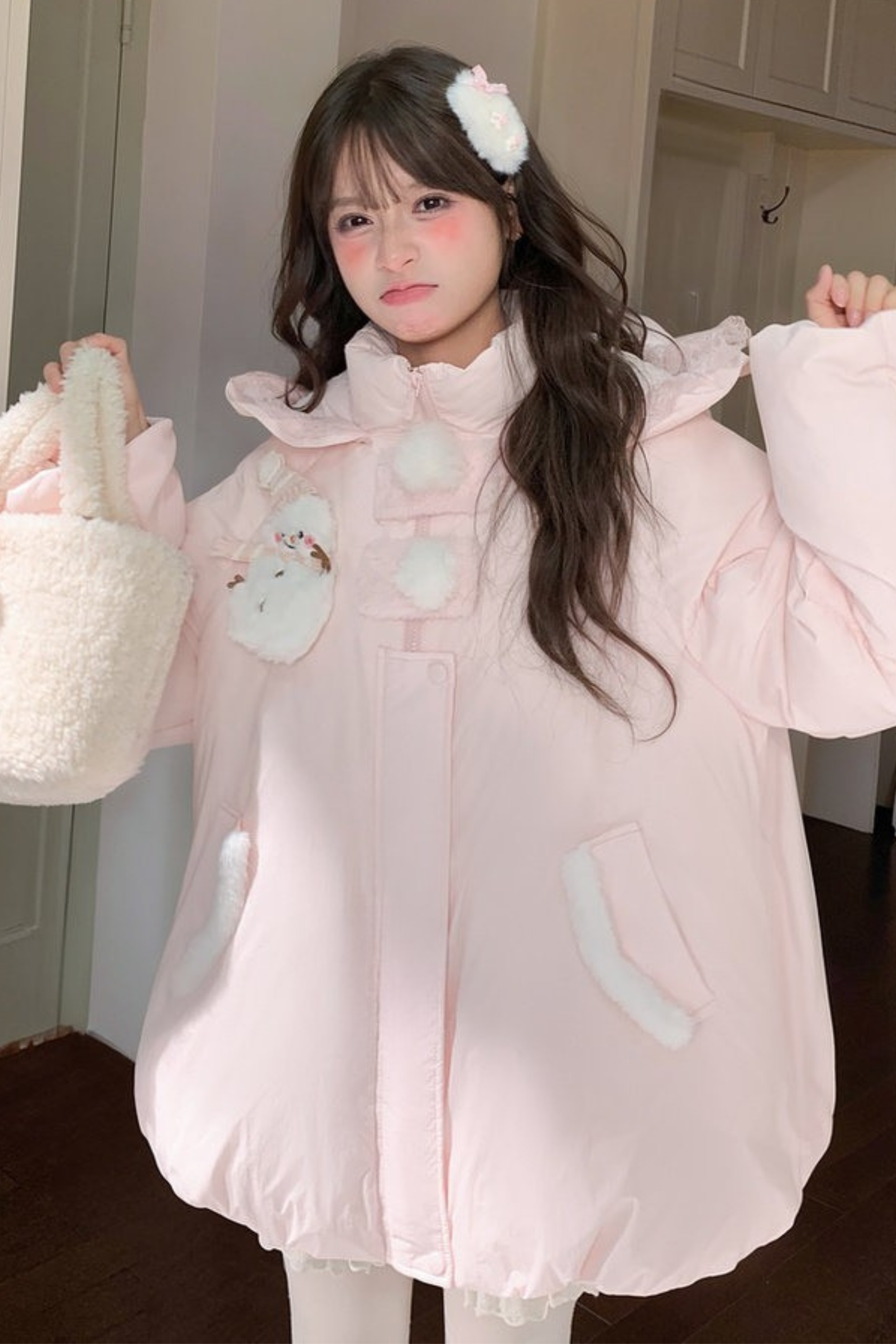 ベイビーレースフードダウンジャケット