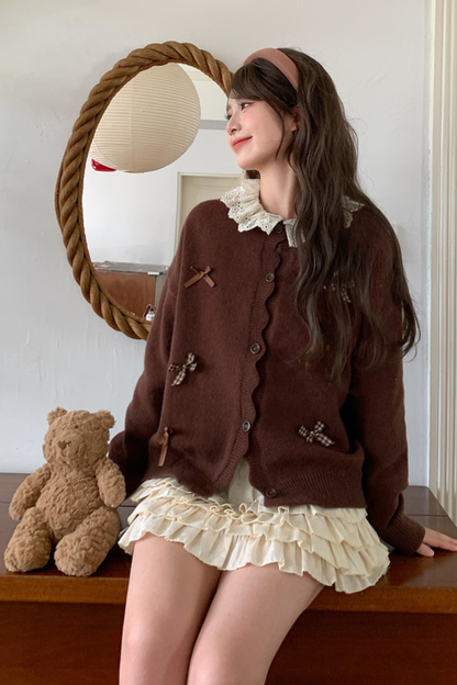 スウィートリボンニットカーディガン