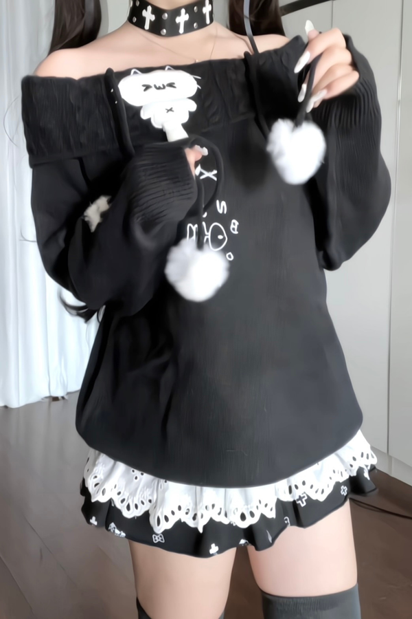 キュートプリントスウェットトップス