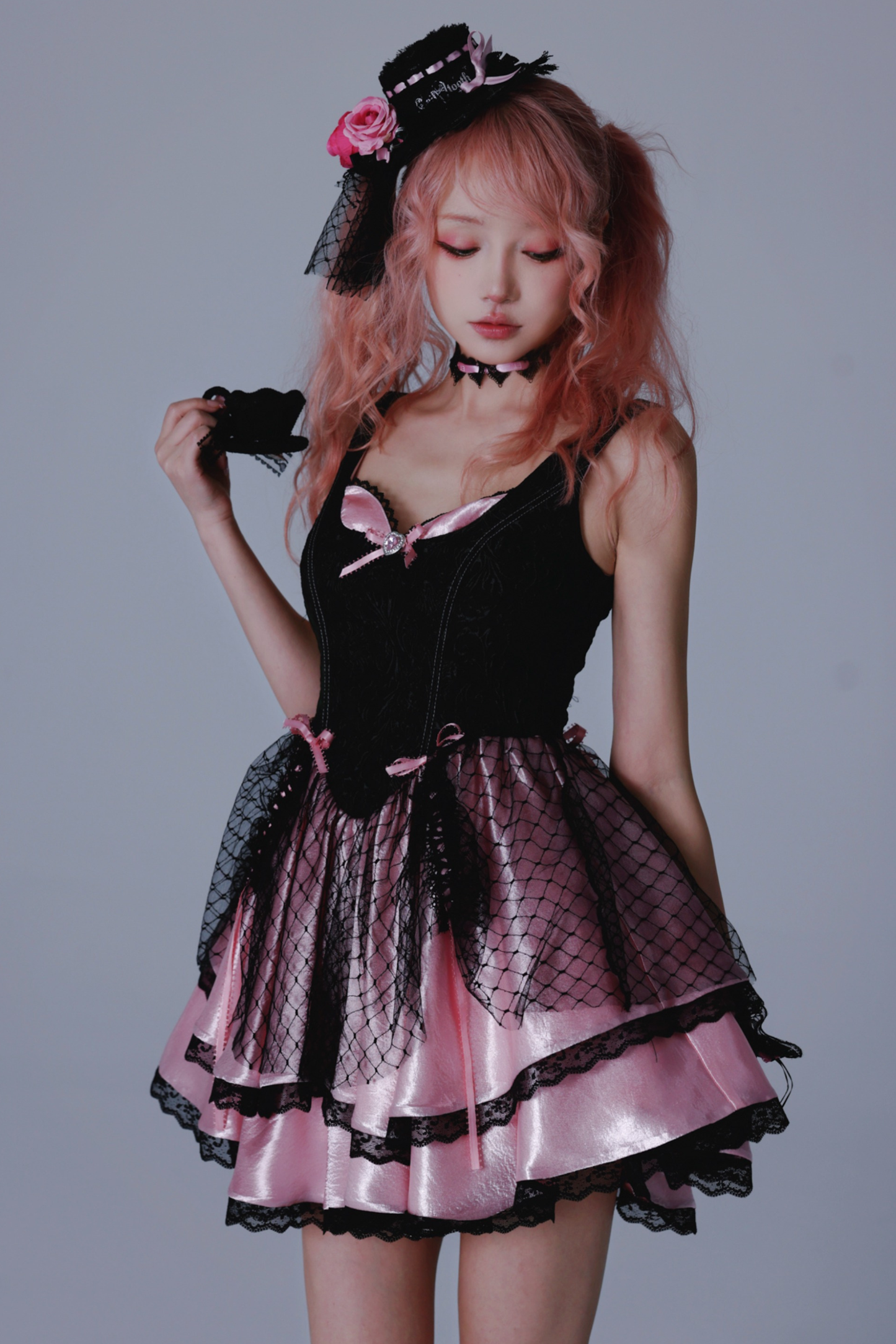 クリムゾンバロックパフィノースリーブドレス