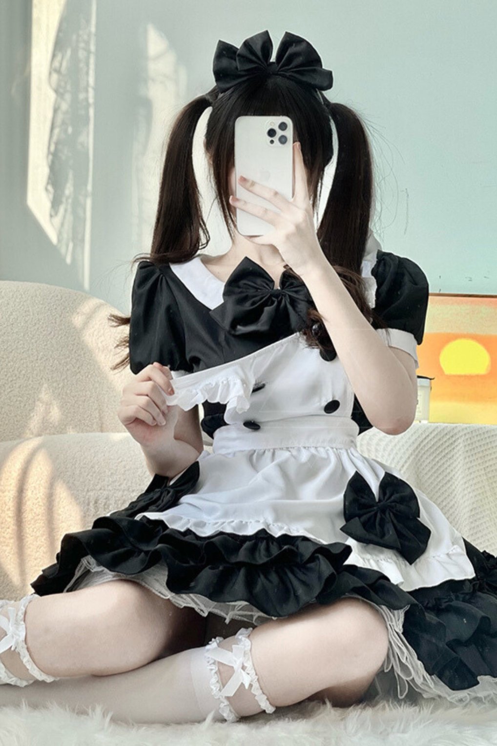 Black And White Lolita Maid Dress