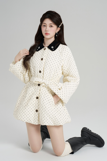 スイートポルカドットフレンチコート