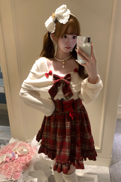 レッドチェックガーリーワンピース