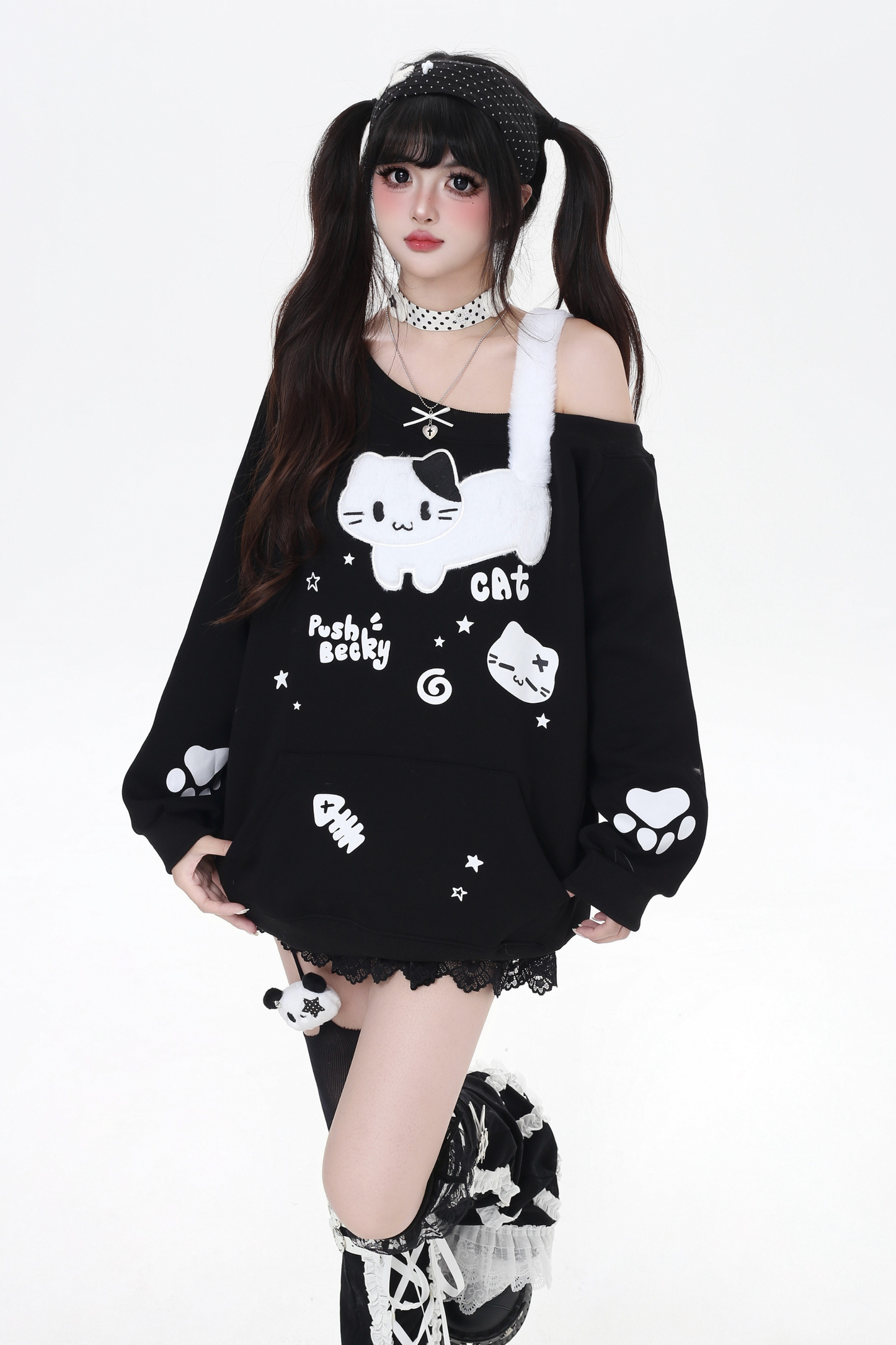 キャットワンショルダートップス