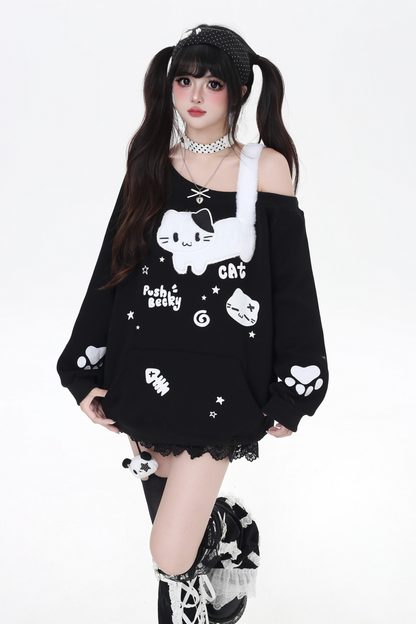 キャットワンショルダートップス