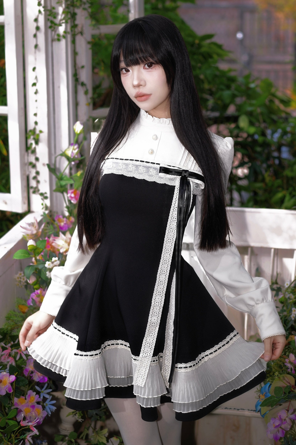 フレンチブラックシックドレス