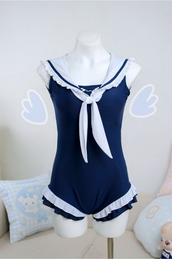 Frilled Sailor School Swimsuit