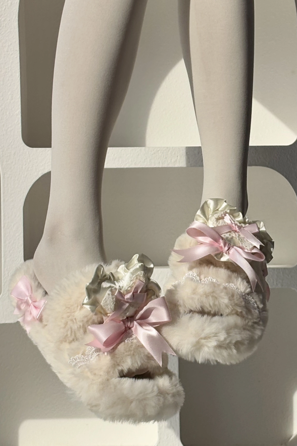 Bunny Fur Lolita Slippers