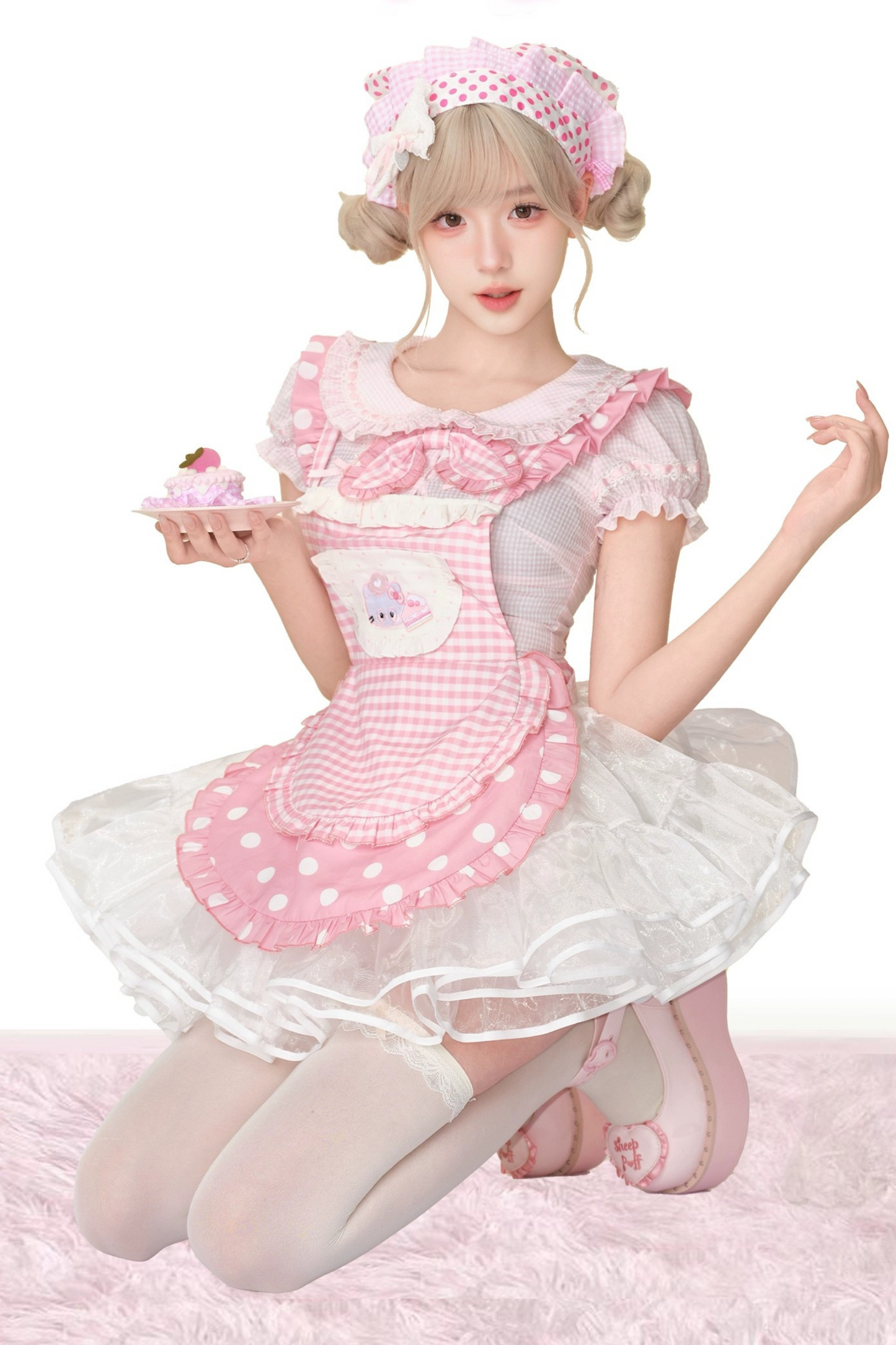 スイートドリームシェフトップス+リボンメイドエプロン+スカート