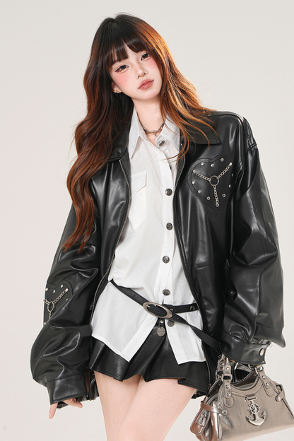 ダークハートレザージャケット