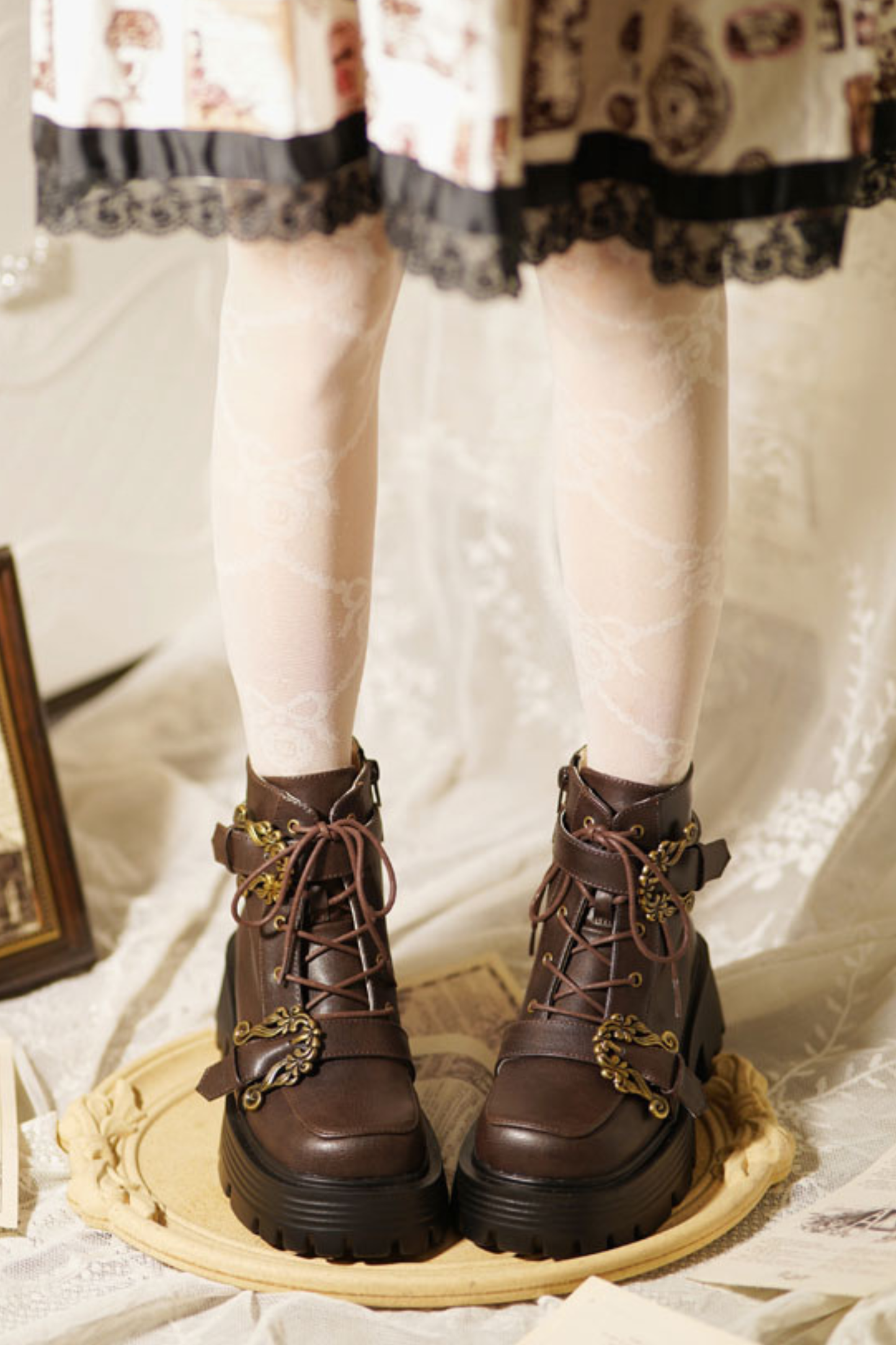 レトロデザインオールドショートブーツ